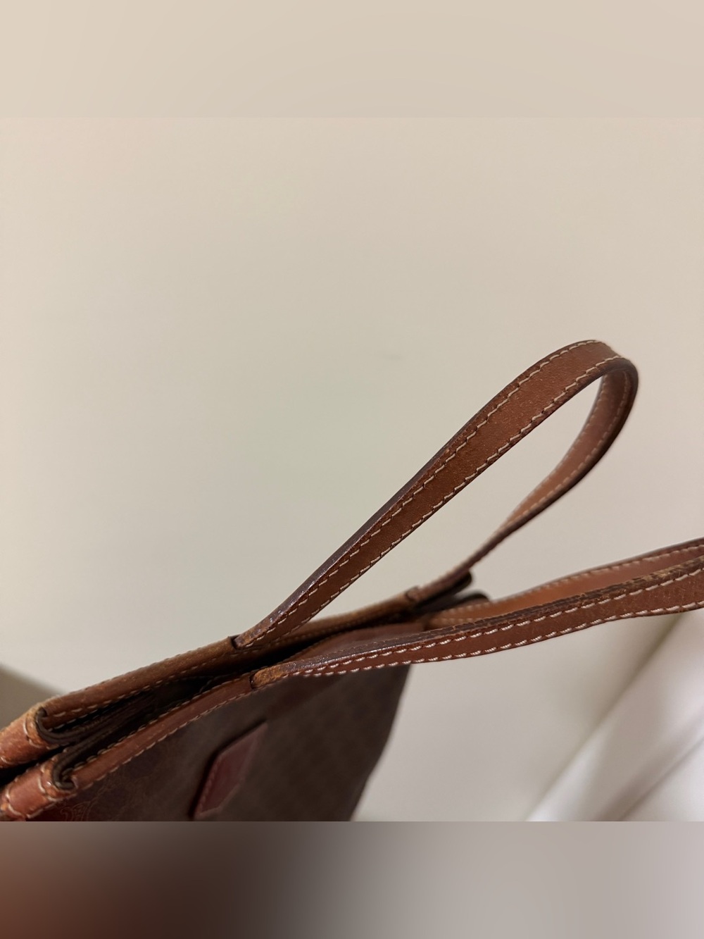 Celine Brown Vintage Macadam
Canvas Top Handle Tote Bag authentic - Picture 6 of 9